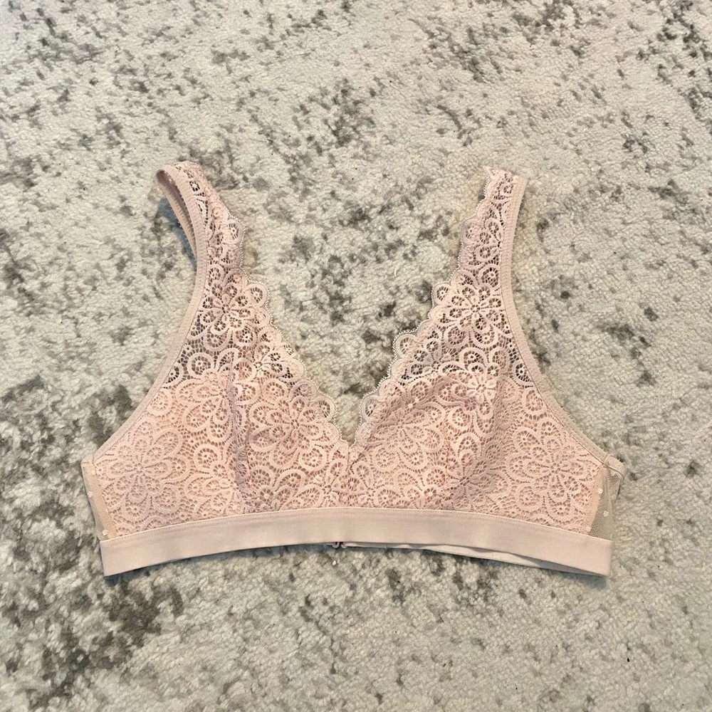 Aerie pink lace floral bralette